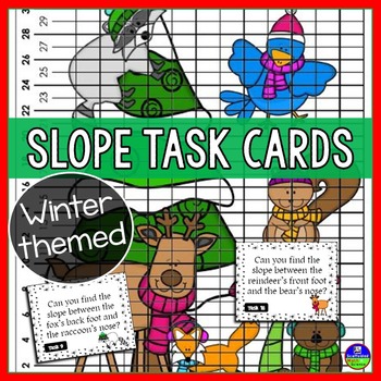 Preview of Slope Task Cards with a Winter Theme