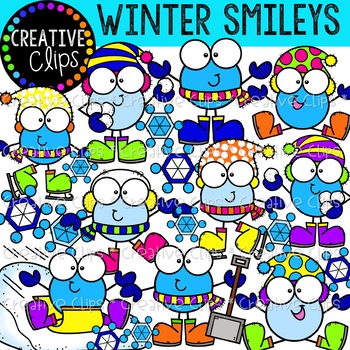 Winter Smileys {Winter Clipart} by Krista Wallden - Creative Clips