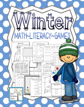 Winter Snow Activity Set K-1 Math Literacy Games Puzzles Writing