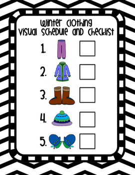 Winter Clothing Order Visual by Packer's Printables