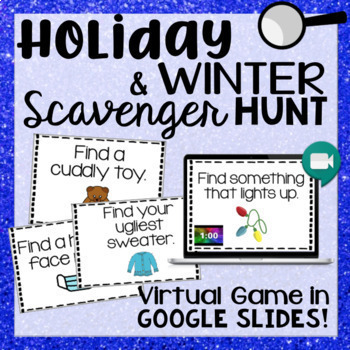 Preview of Winter Snow Day Virtual Scavenger Hunt Game Zoom/Google Meet Digital Learning