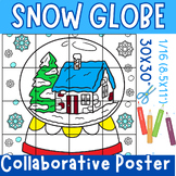 Winter Snow Glob Collaborative Coloring poster Bulletin Bo