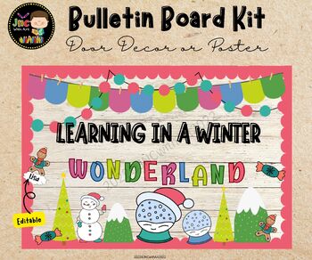 Preview of Winter Snow Globe Bulletin Board Ideas,Door Decor, Classroom, January, Editable