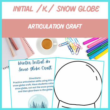 Preview of Winter Snow Globe Initial /k/ Craft - Articulation, Speech | Digital Resource