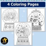 Winter Snow Globes Zentangle Coloring Pages, January Zen D