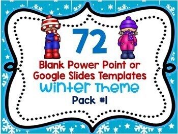Preview of Winter Snow Theme For Google Slides Blank Template for Online Teachers - Pack 1