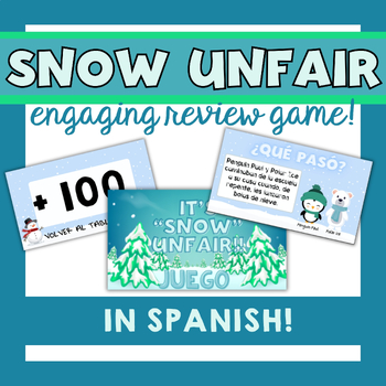 Preview of Winter Snow Unfair Game: Digital Review Game IN SPANISH for All Subjects