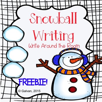 Preview of Winter Snowball Writing Write Around the Room
