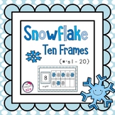 Winter Snowflake 10 Frame Math Center Activity ~ Counting 