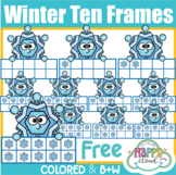 Winter Snowflake 10 Frames / Ten Frames Math Clip Art