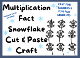 Winter Snowflake Basic Multiplication Fact Craft Activity 
