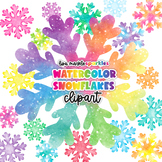 Winter Snowflake Clipart Watercolor Rainbow