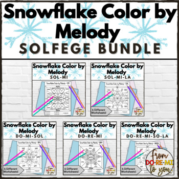 Preview of Winter Snowflake Color by Solfege Melody Bundle