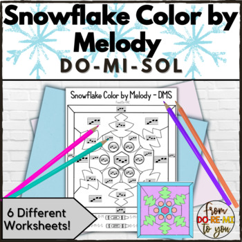 Preview of Winter Snowflake Color by Solfege Melody - Do Mi Sol