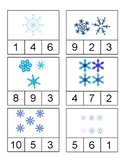 Winter Snowflake Count & Clip Cards - Number Match Cards 1-12
