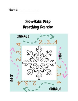 Preview of Winter Snowflake Deep Breathing Worksheet Guide