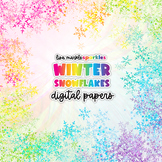 Winter Snowflake Digital Paper Backgrounds Watercolor Clip