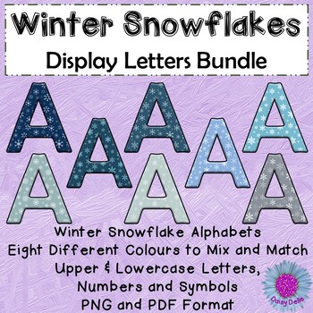 Preview of Winter Snowflake Letters for Classroom Displays Bundle