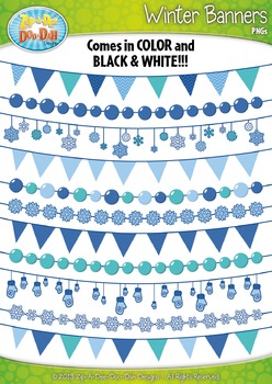 Preview of Winter Snowflake Pendant Banners Clipart {Zip-A-Dee-Doo-Dah Designs}