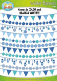 Winter Snowflake Pendant Banners Clipart {Zip-A-Dee-Doo-Da