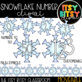 Winter Snowflake Number Clipart & Math Symbols - Numbers 0 to 50