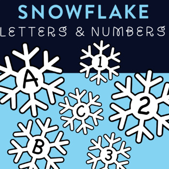 Preview of Winter Snowflake Printable Letters & Numbers for Reading and Counting