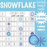 Winter Snowflake Secret Word Code Literacy Center Activity