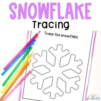 Preview of Snowflake Craft Template Printable, Snowflake Fine Motor Tracing Coloring Pages