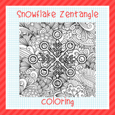 Winter Snowflake Zentangle Coloring Page, Snowflake Mandal