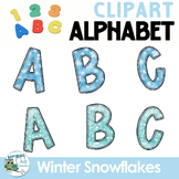 Winter Snowflakes Alphabet Letters and Numbers Clipart