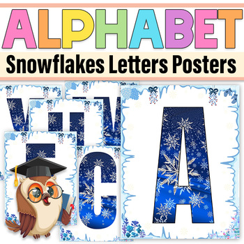 Preview of Winter Snowflakes Alphabet Posters