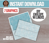 Diy Printable Snowflake Envelope Kit - Fits 5x7 Holiday Ca