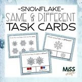 Winter Snowflakes Same and Different Task Cards