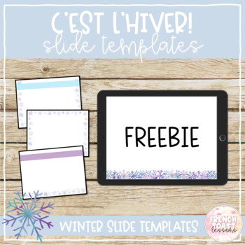Preview of Winter Snowflakes Slide Templates FREEBIE | L'hiver
