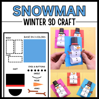 Preview of Winter Snowman 3D Paper Craft | Craft For Decoration December Craft
