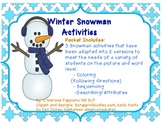 Winter Snowman Activities (Following Directions, Sequencin