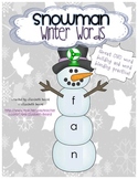Winter Snowman CVC Word Building Activity and Pocket Chart Game