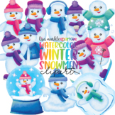 Winter Snowman Clipart Watercolor