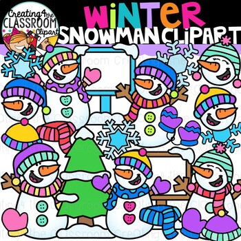 Preview of Winter Snowman Clipart {Winter Clipart}