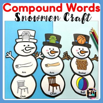 Preview of Winter Snowman Compound Words activity | Winter Literacy Activities