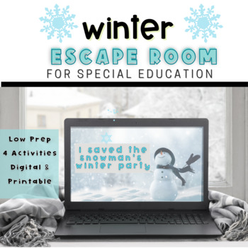 Preview of Winter | Snowman | Digital Escape Room For Special Education | Sped