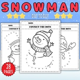 Winter Snowman Dot to Dot Coloring Pages - Fun December Ja