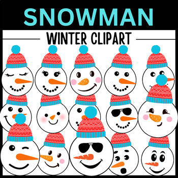 Winter Snowman Faces With Hat | Snowman Clip-art Paper Craft by ...