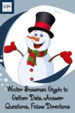 Winter Snowman Glyph to Gather Data, Answer Questions, Fol