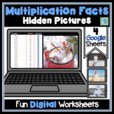 Winter Snowman Multiplication Hidden Picture Digital Worksheets