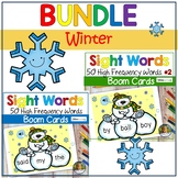 Winter Snowman High Frequency Sight Words Boom Cards Bundle