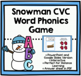 Winter Snowman Interactive CVC Phonics Game for Powerpoint
