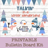 Winter Snowman January Speech Therapy Bulletin Board, Clas