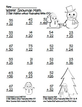 “Winter Snowman Math