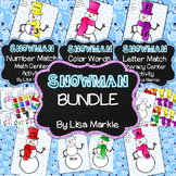 Winter Snowman Math and Literacy Center Activity BUNDLE